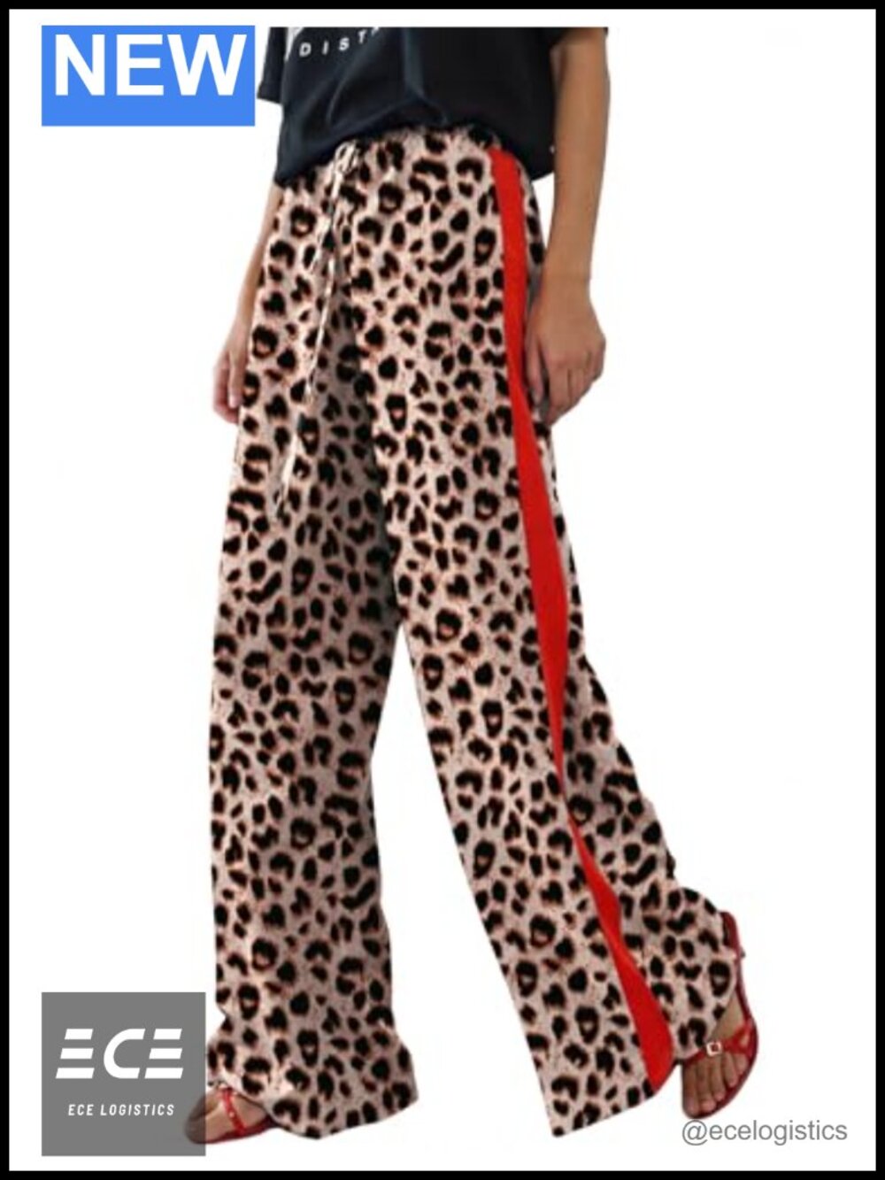 Womens Wide Leg Palazzo Pants Stretchy Drawstring High Rise Ankle